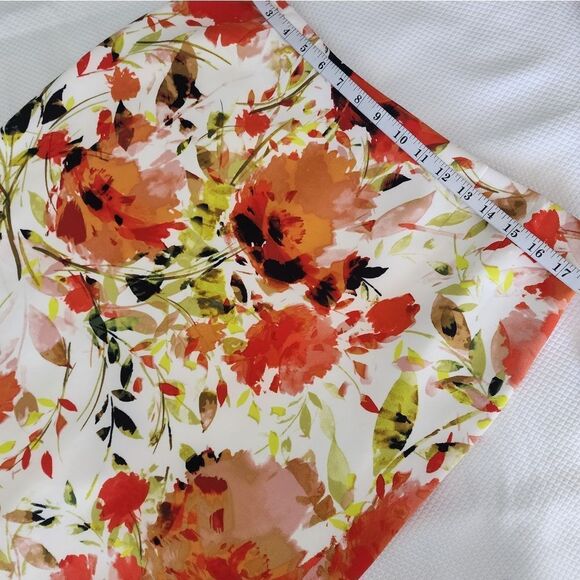 Kasper Red and Orange Knee-Length Pencil Skirt - Picture 2 of 9